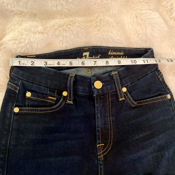 7 For All Mankind Dark Indigo Straight Leg Jeans - Picture 7 of 10